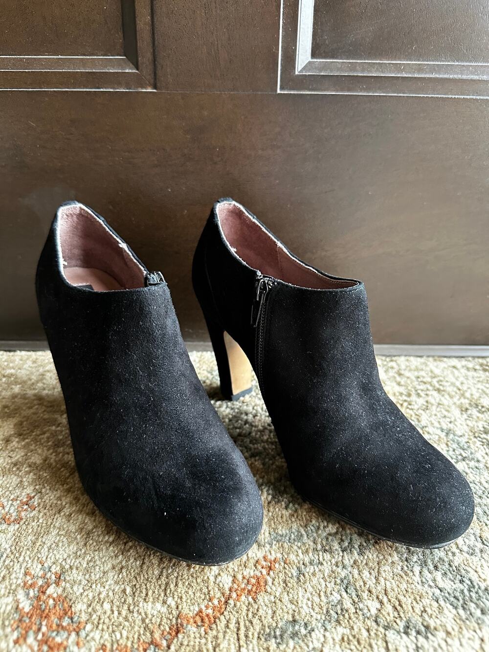 Bronx Ankle Booties Black Suede Deep Lee Heels Women's EU 37 US 6.5
